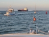 The channel seemed full with commercial vessels, trawlers and yachts