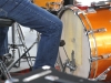 The bass drum gets beaten into submission
