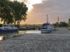 An early morning sun chases away the clouds as we gaze over Rochefort's lock