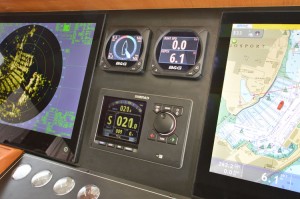 The centre console with the B&G instruments and Simrad autopilot