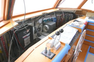 Starboard electrics bay showing the rewiring 'in progress'