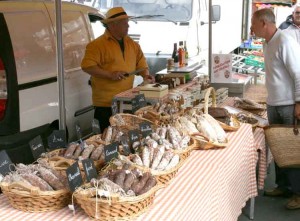Dried meat and sausage stall