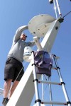 Robin of RES replaces the GPS1 aerial of the Furuno satellite compass