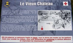 The description of Le Vieux Chateau, showing the size it used to be