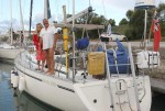 Ian and Wendy on their Moody 422, bound for the Caribbean