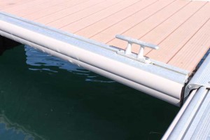 Bloscon's pontoons have rubbing strakes to protect yachts