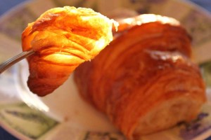 The first bite of the winning croissant