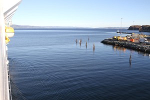 We leave Trondheim on a flat calm sea and under a bright blue sky